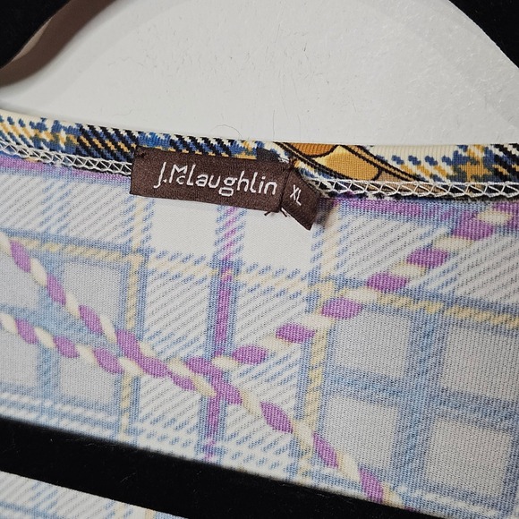 J.McLaughlin Western Bull Horn Chain Rope Catalina Cloth Womens XL Plaid Top - Picture 2 of 4